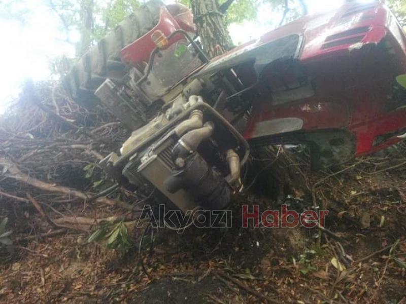 Karapürçek'te traktör devrildi