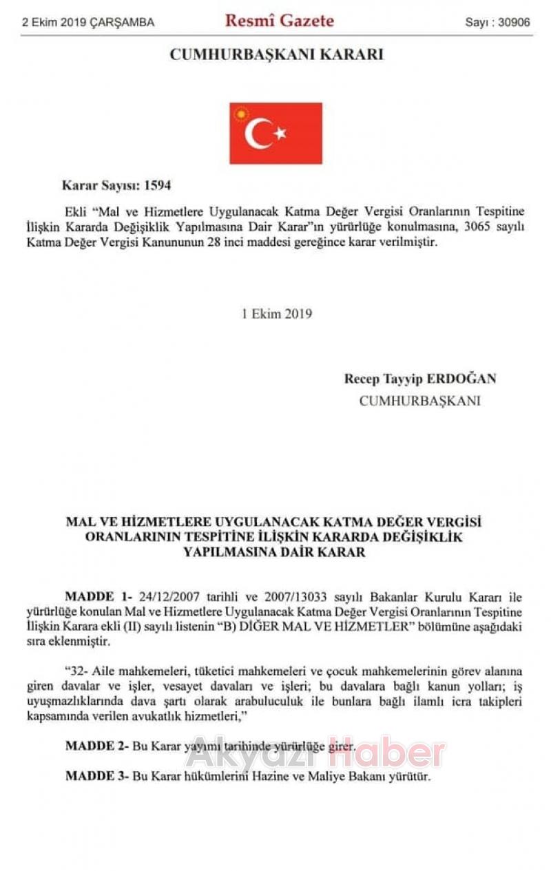 Katma Değer Vergisi düştü