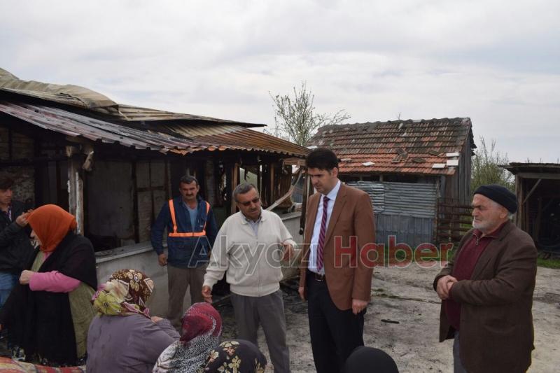 Kaymakam Kalaylı Yanan Ev ve Samanlıkta İnceleme Yaptı