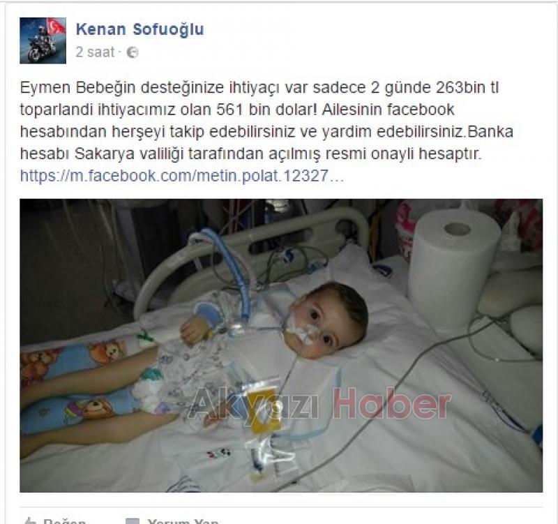 Kenan Sofuoğlu ndan Eymen Bebeğe Destek