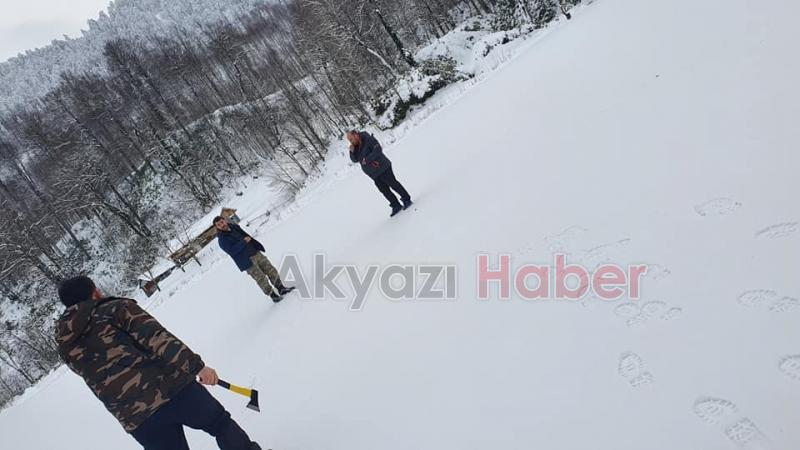 Keremali Göleti dondu