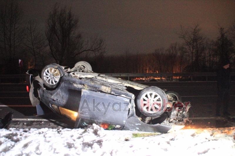 Kontrolden Çıkan Otomobil İle Takla Attı 