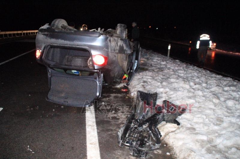 Kontrolden Çıkan Otomobil İle Takla Attı 