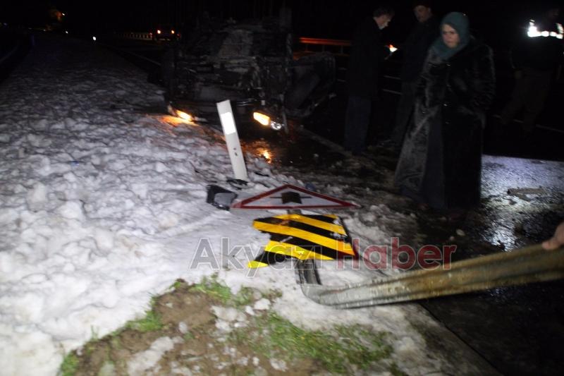 Kontrolden Çıkan Otomobil İle Takla Attı 