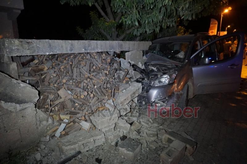  Kontrolden Çıkan Araç Odunluğa Girdi