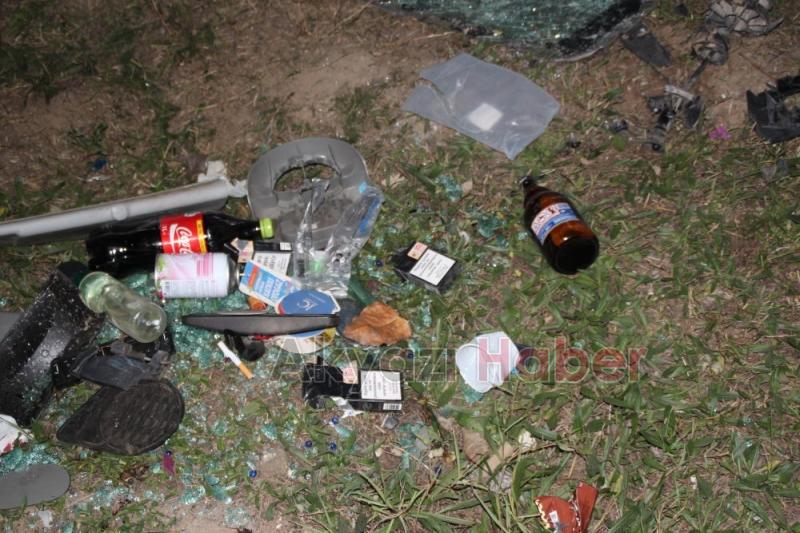 Kontrolden Çıkan Otomobil Petrole Daldı