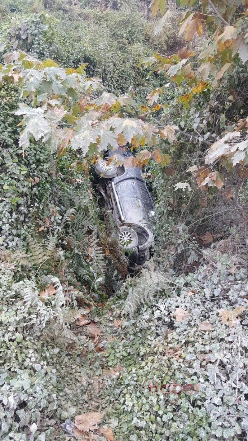 Kontrolden Çıkan Pikap Şarampole Uçtu