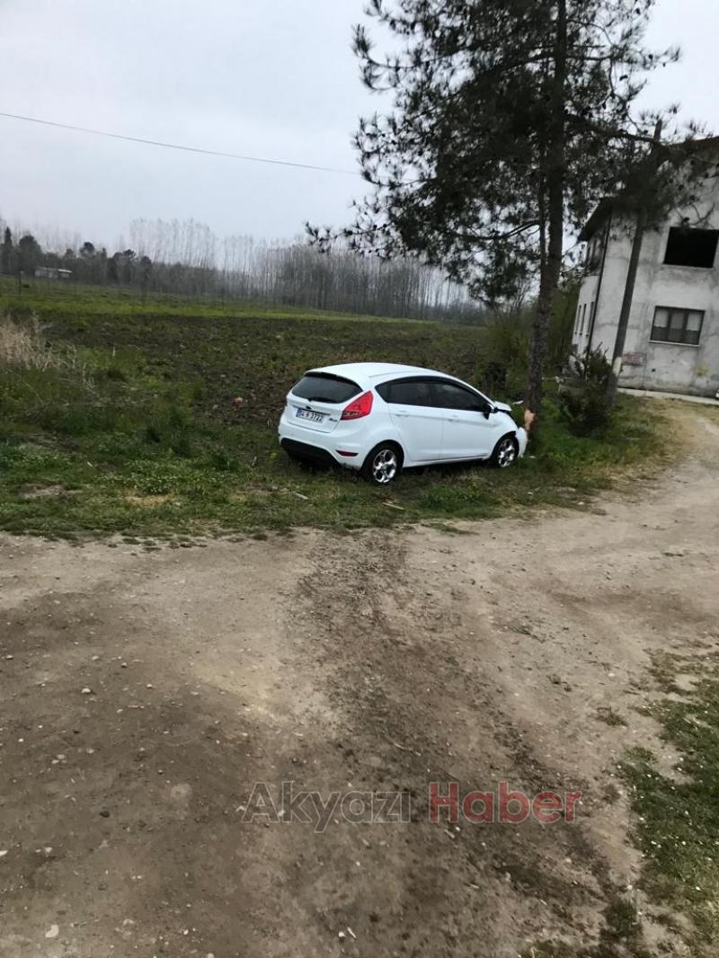 Kontrolden çıktı ağaca çarparak durabildi