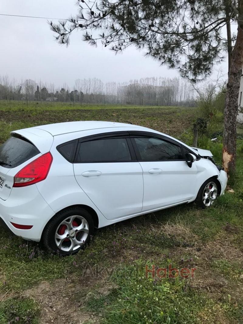 Kontrolden çıktı ağaca çarparak durabildi