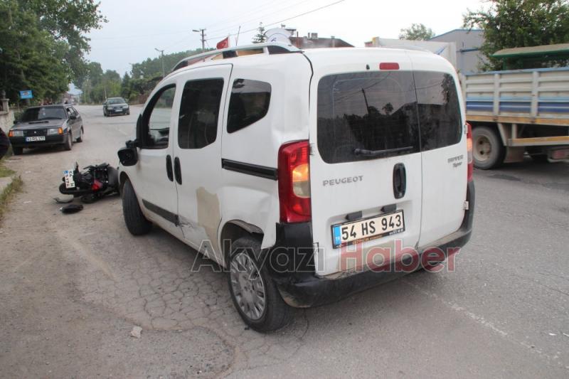 Kontrolsüz Dönüş Yapan Otomobile Motosiklet Çarptı
