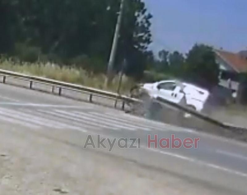 Kontrolü Kaybeden Araç Refüje Girdi