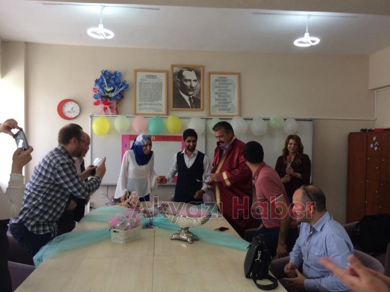 KÜÇÜCEK CUMHURİYET ORTAOKULUNDA NİKAH MERASİMİ