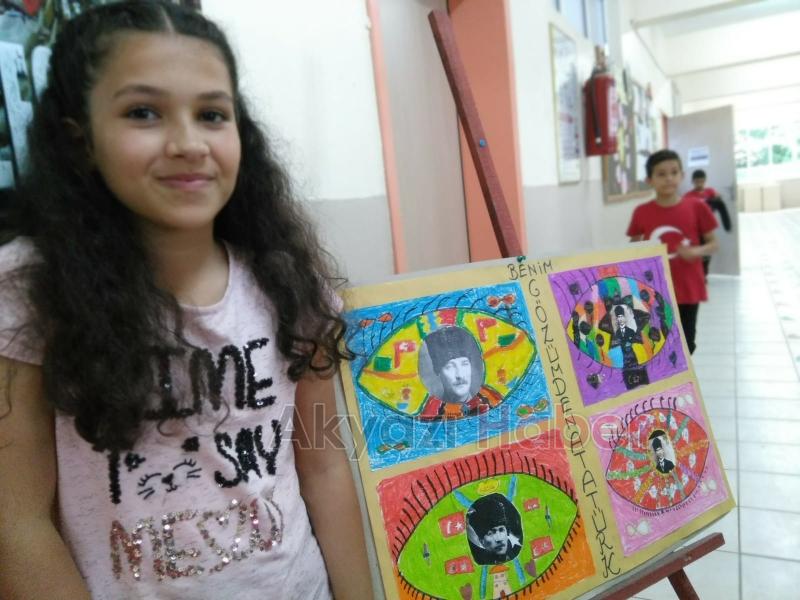  Küçücek İlkokulu'nda Resim Sergisi