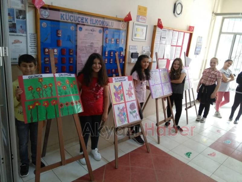  Küçücek İlkokulu'nda Resim Sergisi