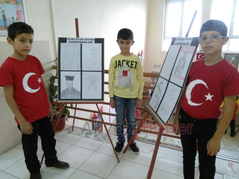  Küçücek İlkokulu'nda Resim Sergisi