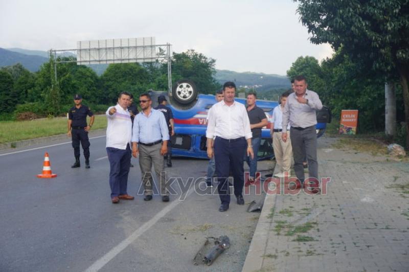 Jandarma aracı takla attı 3 yaralı