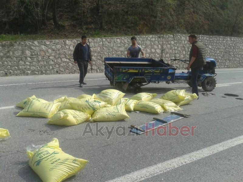 Lastiği Çıkan Patpat Devrildi 