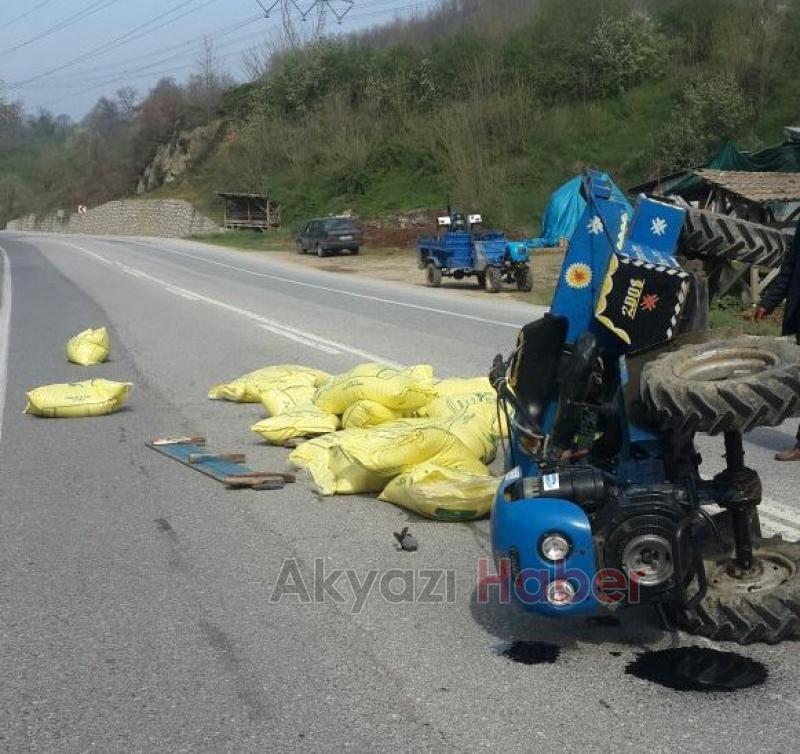 Lastiği Çıkan Patpat Devrildi 