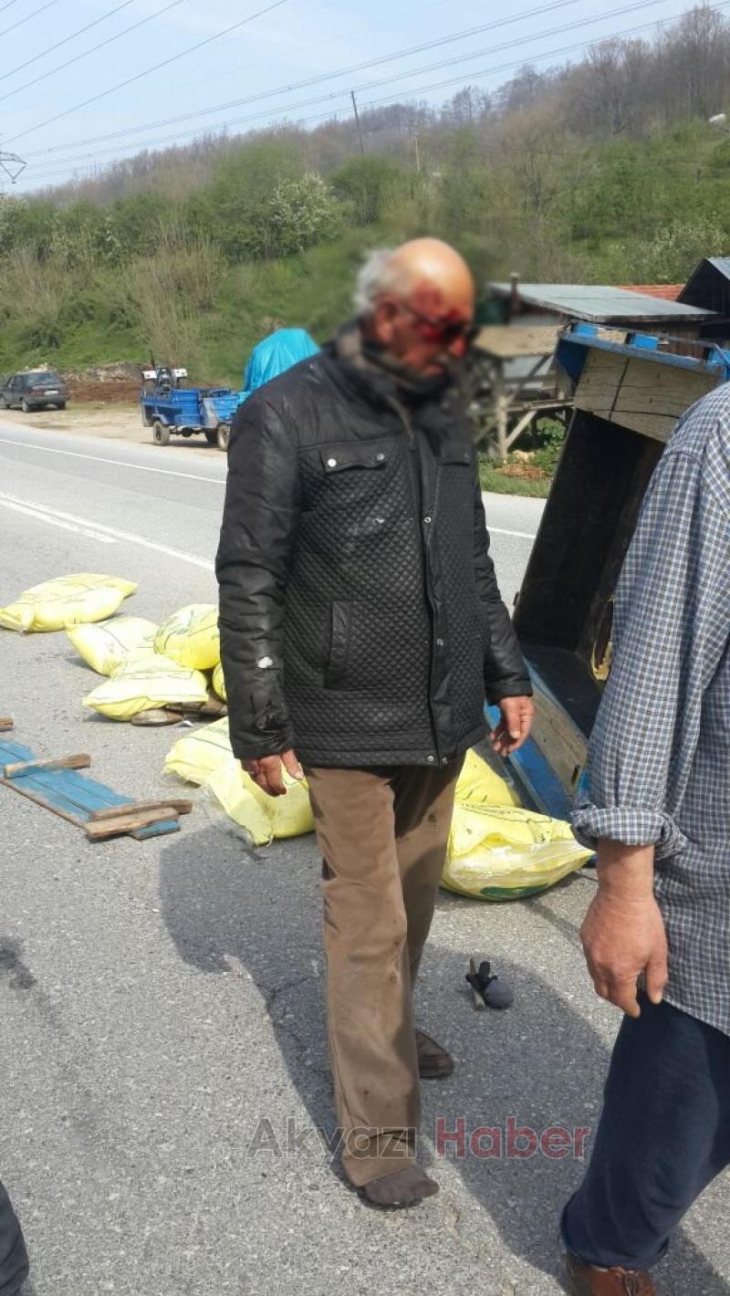 Lastiği Çıkan Patpat Devrildi 