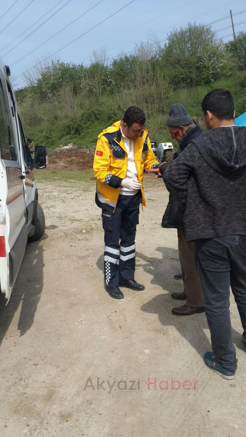 Lastiği Çıkan Patpat Devrildi 