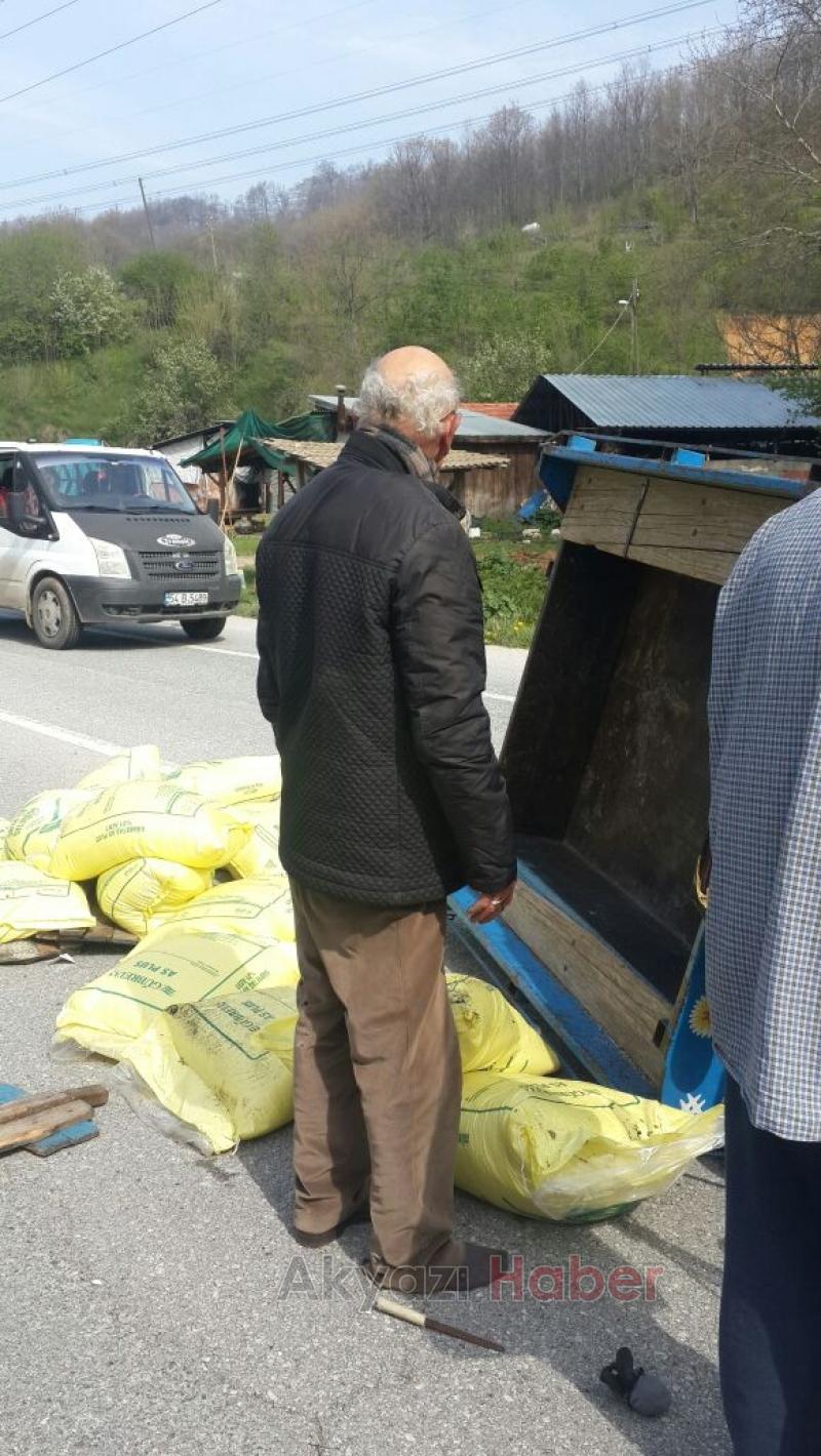 Lastiği Çıkan Patpat Devrildi 