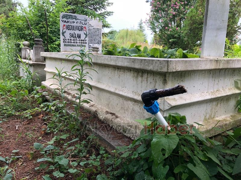 Mezarlıktaki muslukları çaldılar