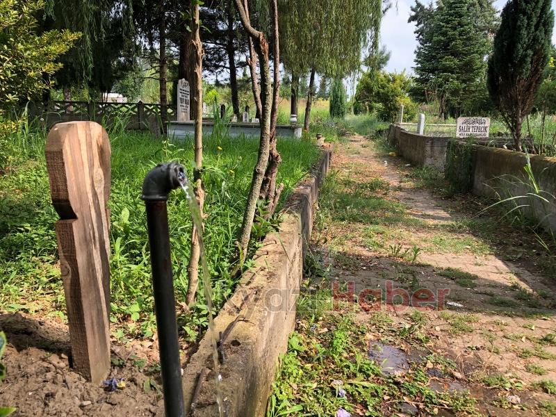 Mezarlıktaki muslukları çaldılar