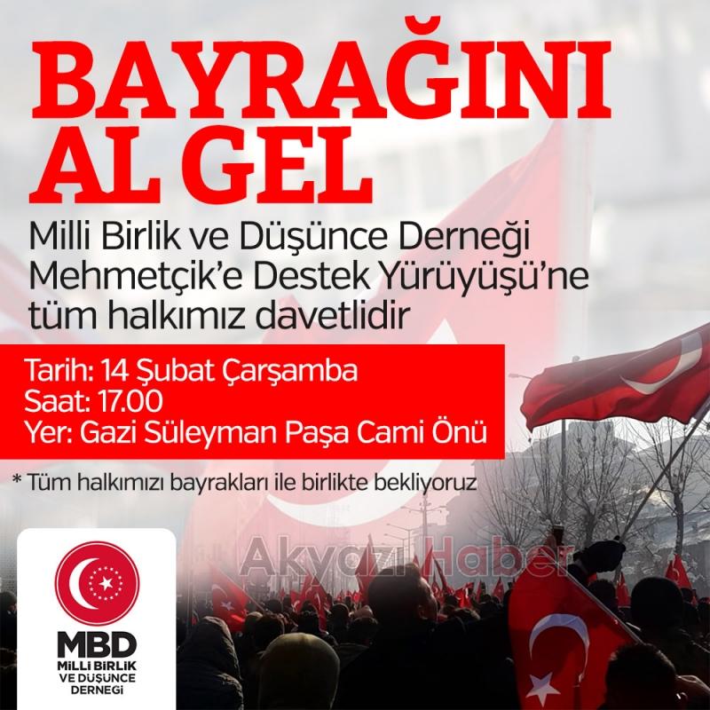 Milli Birlik ve Düşünce Derneği Mehmetçiğe Destek Yürüyüşüne Davet