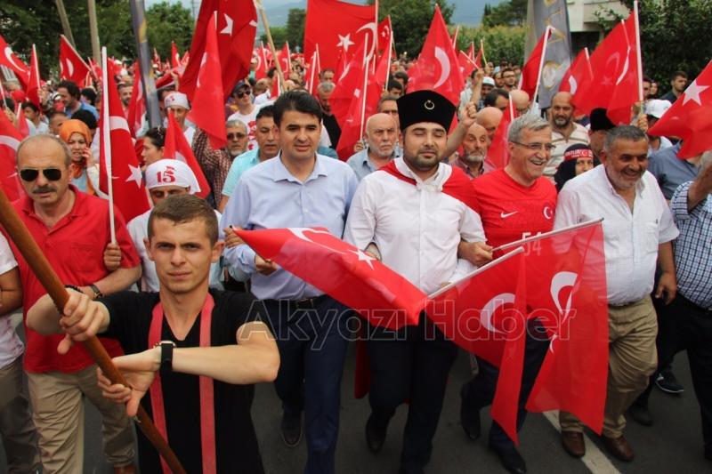 Milli Birlik Yürüyüşü Akyazı’da binlerce kişinin katılımıyla gerçekleşti