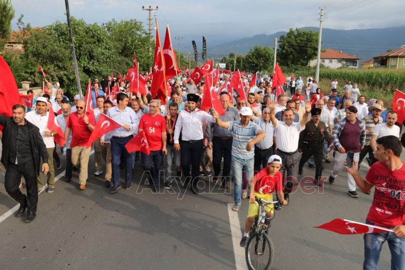 Milli Birlik Yürüyüşü Akyazı’da binlerce kişinin katılımıyla gerçekleşti