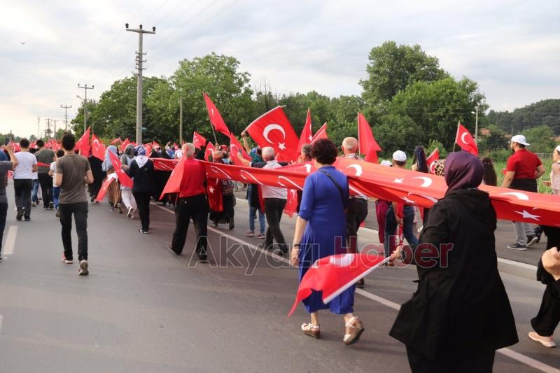 Milli Birlik Yürüyüşü Akyazı’da binlerce kişinin katılımıyla gerçekleşti