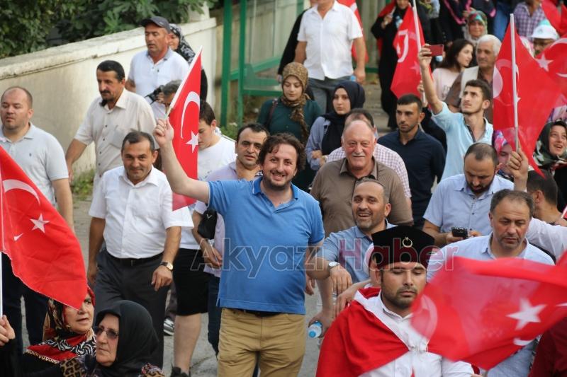 Milli Birlik Yürüyüşü Akyazı’da binlerce kişinin katılımıyla gerçekleşti