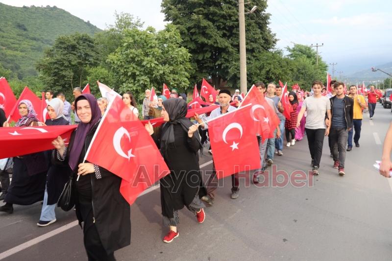 Milli Birlik Yürüyüşü Akyazı’da binlerce kişinin katılımıyla gerçekleşti