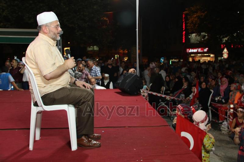 MİLLİ İRADE VE DEMOKRASİ NÖBETİNİN 14GÜNÜNDE DE AKYAZI VATAN NÖBETİNE DEVAM DEDİ