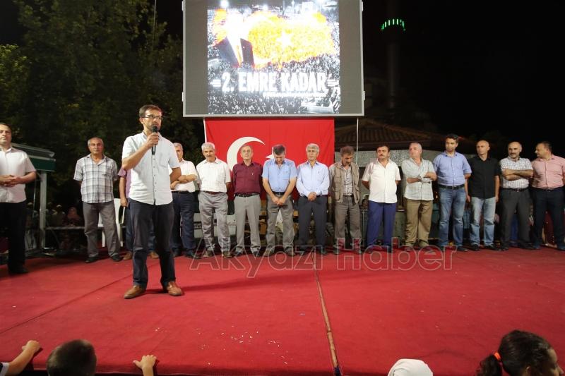 MİLLİ İRADE VE DEMOKRASİ NÖBETİNİN 14GÜNÜNDE DE AKYAZI VATAN NÖBETİNE DEVAM DEDİ