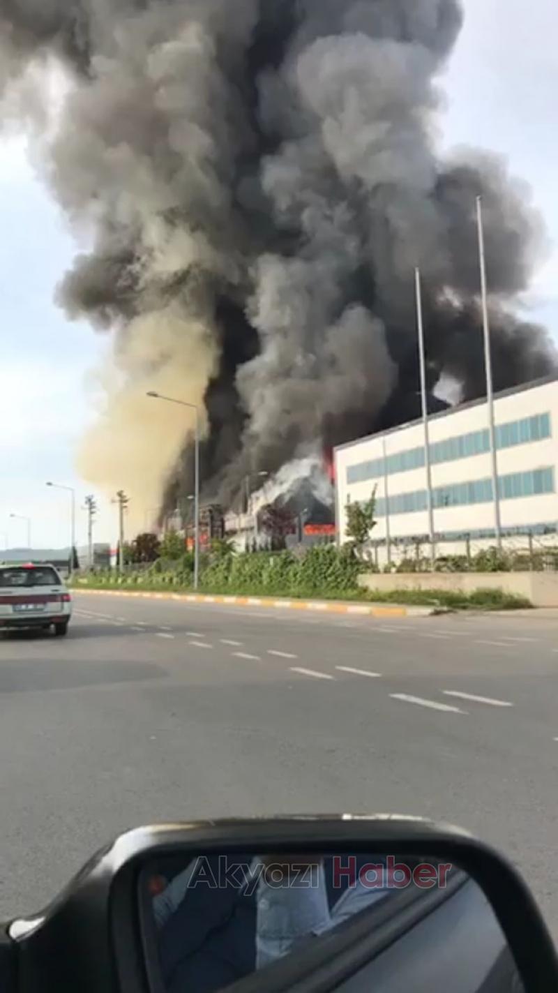 Mobilya fabrikası alev alev 