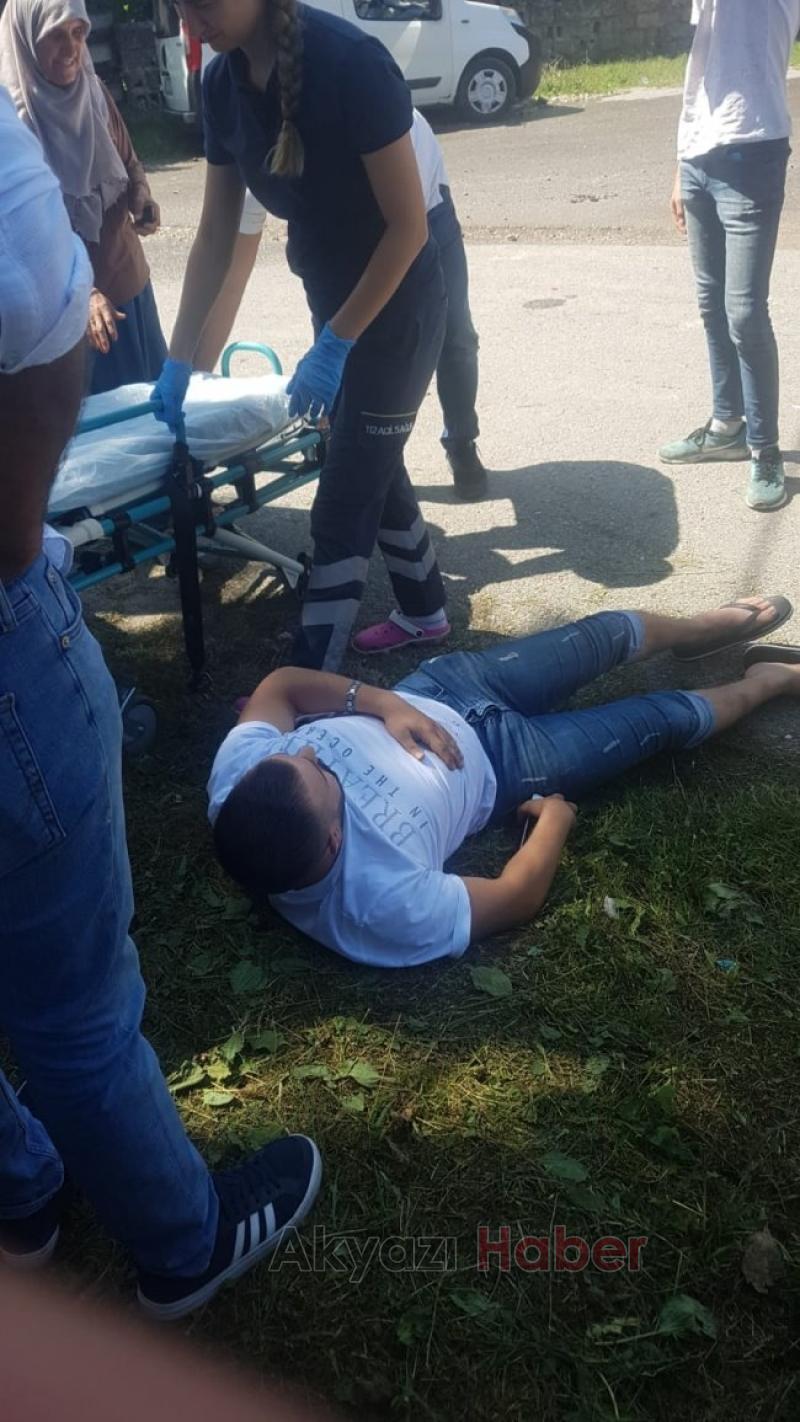 Motordan düştü bacağı kırıldı