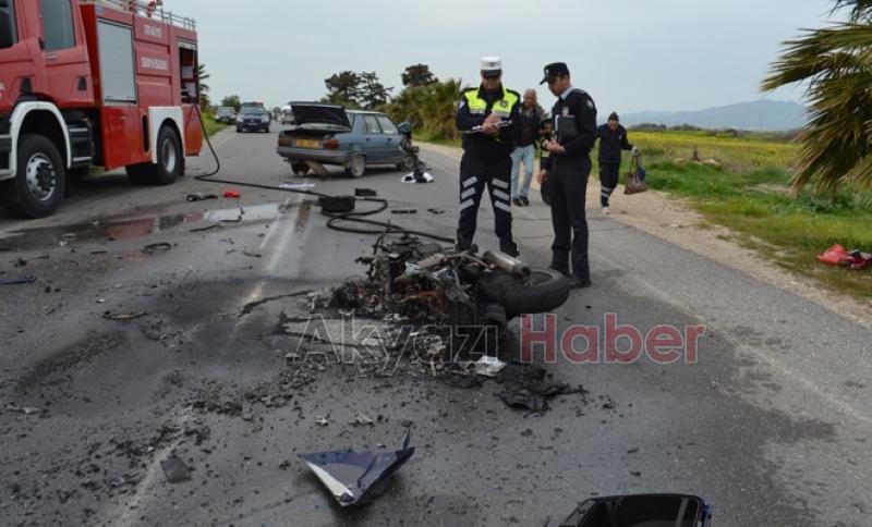 Motosiklet Kazasında Yaralandı