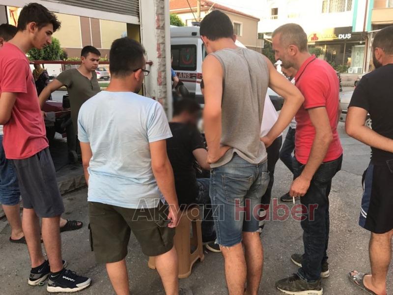 Motosikletten Düşen Genç Hastaneye Kaldırıldı