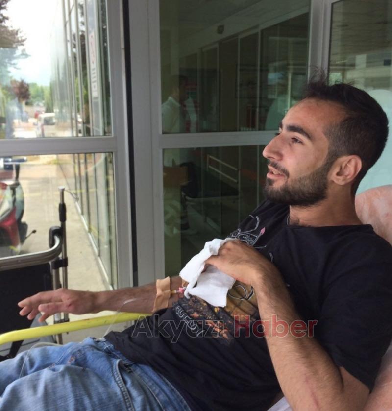 Motosikletten düşen Sürücüyü Kamyon Şoförü Fark Etti