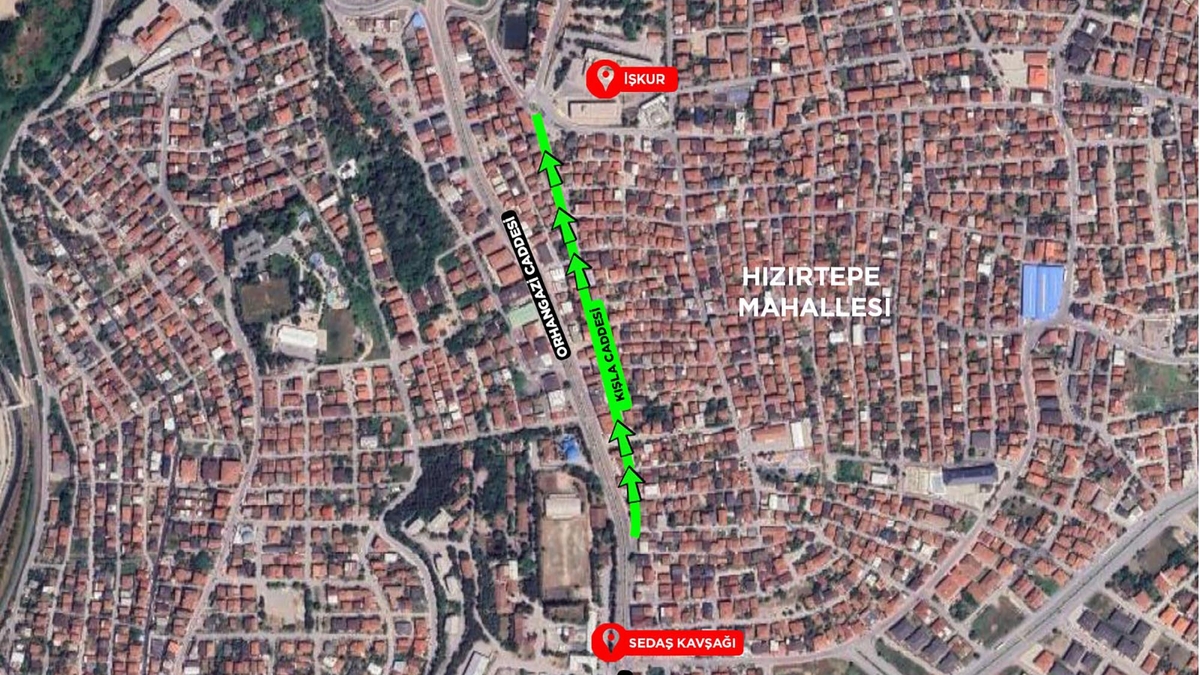 O caddede trafik akışı değişti