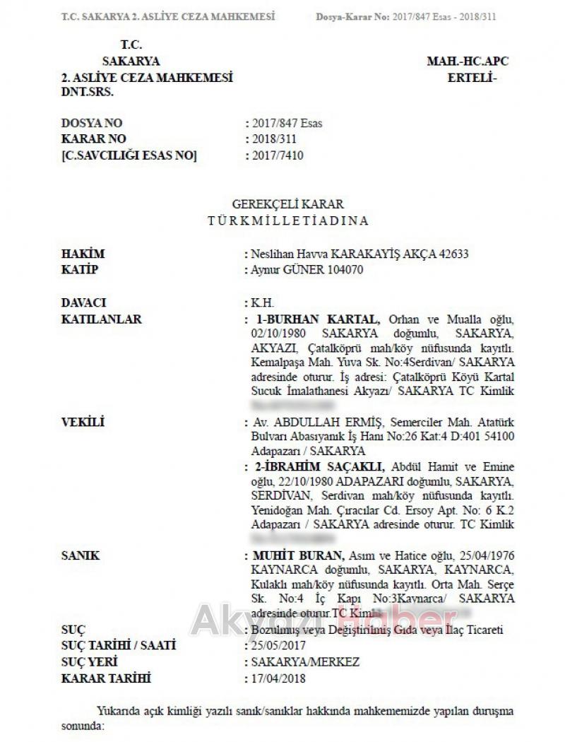 Kartal Et Mamülleri Açıklama Yaptı