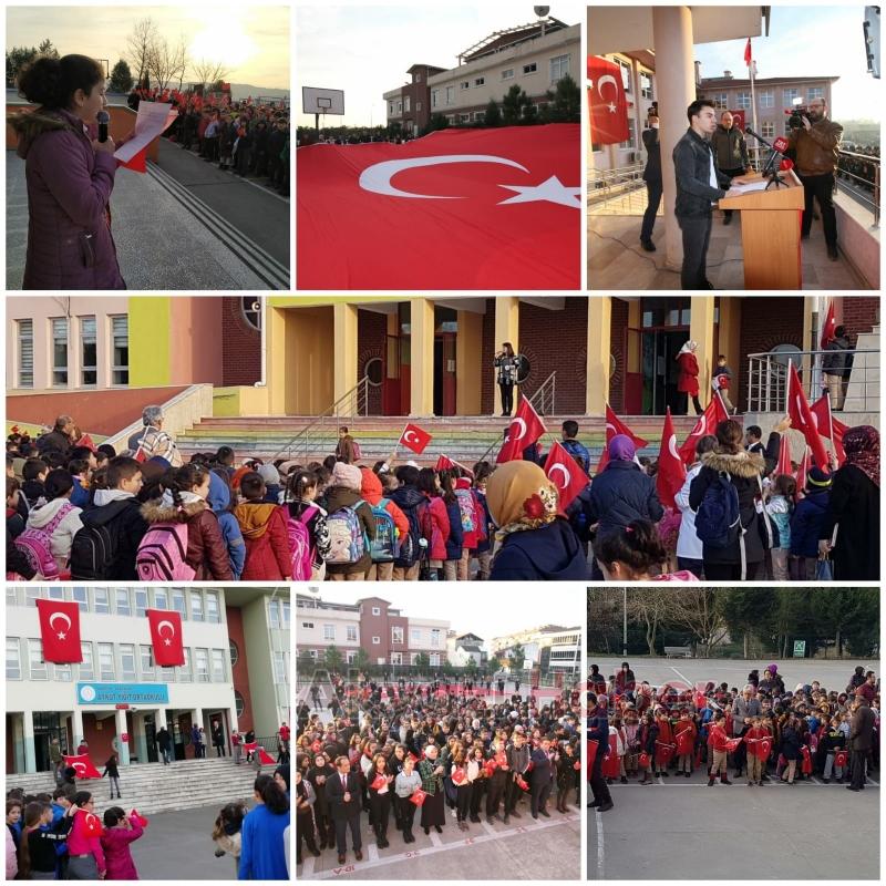 Okullarda Her Yer Kırmızı Beyaza Büründü