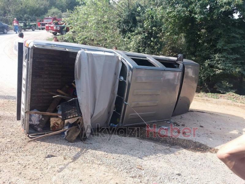 Orman İşletmesi Kamyoneti Devrildi