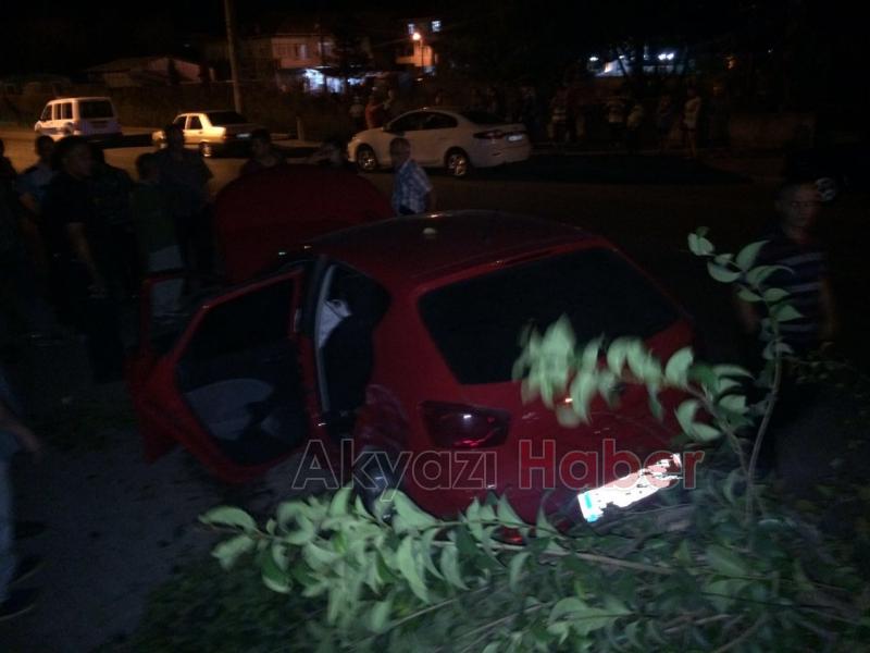 Otomobil Ağaca Çarparak Durabildi