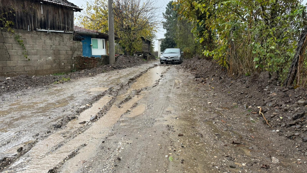 Otomobil dev çukura gömüldü