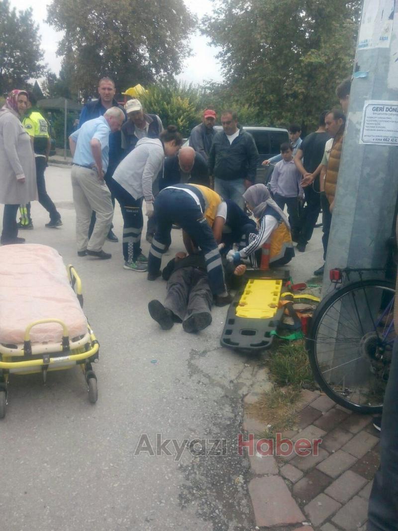 Otomobil İle Bisiklet Çarpıştı 