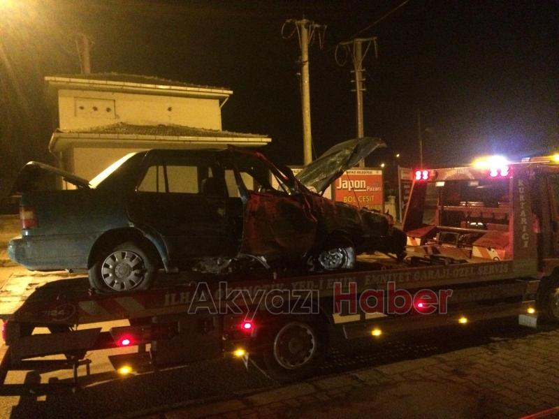 OTOMOBİL PETROLE DALDI