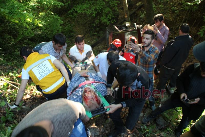 Kontrolden Çıkan Araç 25 Metrelik Dereye Uçtu