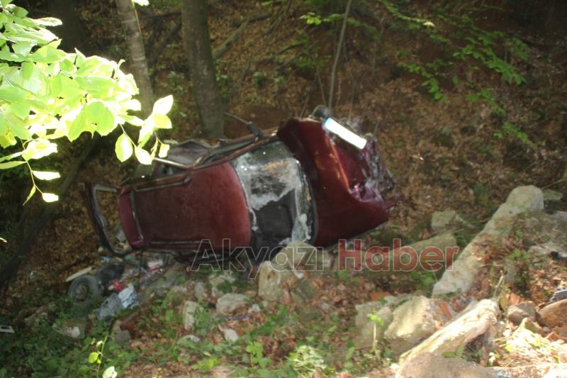 Kontrolden Çıkan Araç 25 Metrelik Dereye Uçtu